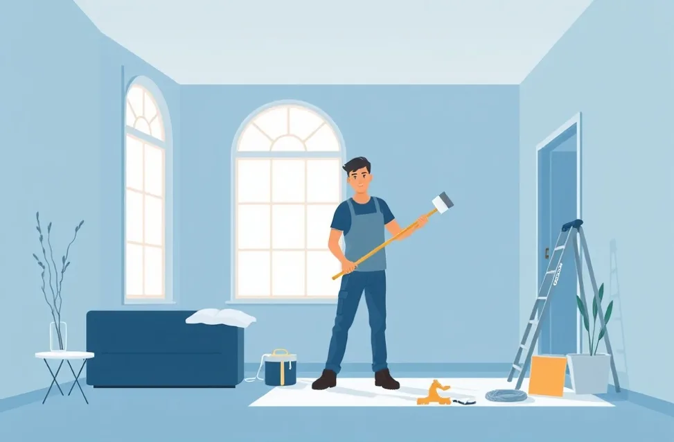 Intérieur rénové après travaux de peinture à La Farlède