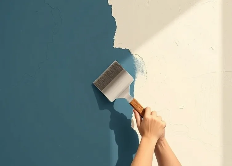 Application d'un enduit décoratif à la lisseuse sur un mur