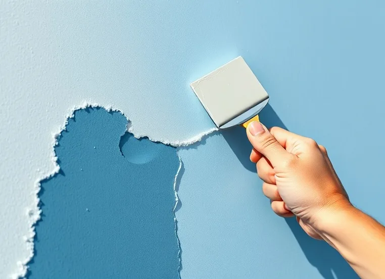 Ponçage et rebouchage des fissures avant mise en peinture